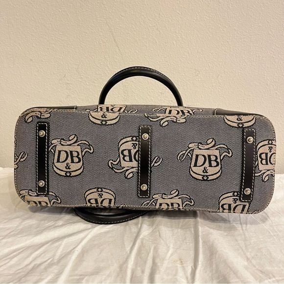 DOONEY & BOURKE Signature Large  Black Grey Dome Satchel Tote Shoulder B… - Picture 6 of 9